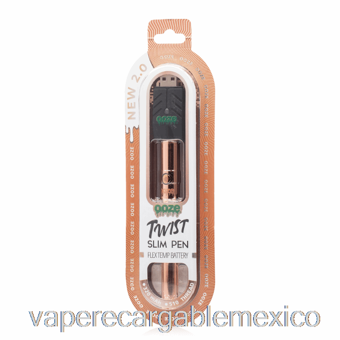 Vape Recargable Ooze Slim Twist Pen 2.0 Flex Temp Batería Oro Rosa